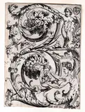 Marcantonio Raimondi, Vegetal grotesque in the shape of an inverted S, after Giovanni da Udine?, Engraving