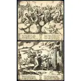 Maestro del Dado, Cupid flies to Psyche’s aid | The Parnassus of the Gods, Set of two engravings from the series depicting the story of Cupid and Psyche. Engraving