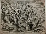 Enea Vico, The Birth of Adonis, after Francesco Salviati, 1544, Engraving