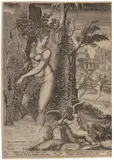 Giorgio Ghisi, Venus and the Rose, after Luca Penni, Engraving