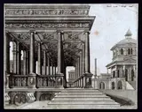 Johannes van Doetecum I, Una sala con colonne ioniche, da Hans Vredeman de Vries, etching