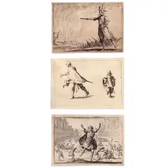 Jacques Callot, Capricci di varie figure di Iacopo Callot, Set of three engravings from the series. Etching