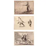 Jacques Callot, Capricci di varie figure di Iacopo Callot, Set of three engravings from the series. Etching