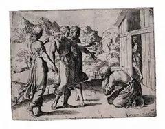 Giovanni Lanfranco, History of the Old Testament painted in Rome by Raphael, Set of two engravings. Etching