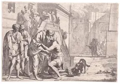 Pietro Testa, Return of the Prodigal Son, Etching