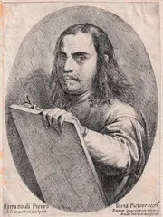 Pietro Testa, Self-portrait, Etching
