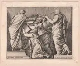 Giovanni Battista Galestruzzi, Four subjects after Polidoro da Caravaggio, Set of four prints: Lycurgus and Numa Pompilius Giving Laws to the Romans Etching