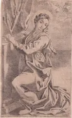 The Virgin, from Annunciation, after Annibale Carracci by Federico Guazzi, tching, offered Apr 2026