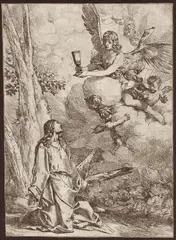 Giulio Carpioni, Christ in the Garden of Olives, Etching