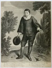 Gérard Edelinck, Le comédien Raimond Poisson en habit de Crispin, Etching