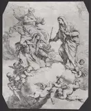Luca Giordano, Christ, the Virgin and Saint Anne, Etching