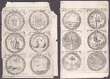 Emblems, from Fiestas de la Santa Iglesia de Sevilla by Francisco de Arteaga, 1672, Set of two plates from Fiestas de la Santa Iglesia de Sevilla, offered Apr 2026