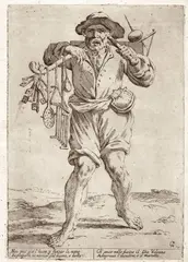 Giuseppe Maria Mitelli, Non può già l'huom per faticar la mano, Etching