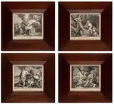 Edme Jeaurat, Four Seasons, after Nicolas Vleughels, Set of four prints. Engraving and etching