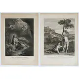 Nicolas-Dauphin de Beauvais, Saint Magdalene the Penitent | Noli me tangere, Set of two plates from Recueil d’Estampes d’après les plus beaux tableaux… qui sont en France