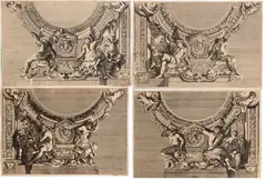 Johann Daniel Herz the Elder, Frescoes in the Palazzo Doria Pamhilij in Piazza Navona, after Pietro da Cortona, Set of four engravings. Etching