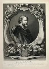 Jean Audran, Portrait of Pierre Paul Rubens, after Anton van Dyck, Etching and engraving