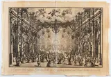 Louis-Joseph Le Lorrain, Disegno della Gran Festa da Ballo in Prospettiva fattasi nel Real Teatro di S. Carlo, Etching