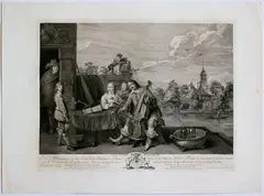 Jacques Philippe Le bas, David Teniers et sa famille, after David Teniers, 1747, Etching and engraving
