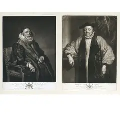 James Watson, Archbishop Laud | Lord Chief Baron Wandesford, after Antony van Dyck, Mezzotint