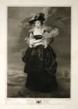 Louis Sailliar, Helena Forman, Ruben's second wife, after Antonio Van Dyck, Etching and stipple engraving