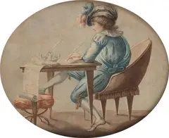 Francesco Bartolozzi, The boy who writes, Engraving and pointillé