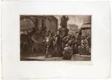 Luigi Ademollo, Scene with Roman soldiers and quadriga, Etching and aquatint in brown ink