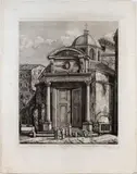 Luigi Rossini, View of the Temple of Remus, Etching