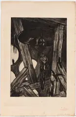 Félicien Rops, Le Pendu à la cloche, Etching