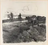 Giulio Aristide Sartorio, Return of buffaloes, Lithograph