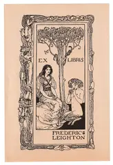 Robert Anning Bell, Ex libris of Frederic Leighton, 1894, Woodcut
