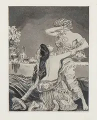 Max Klinger, Beschreibung, from "Das Zelt", Etching and aquatint on chine-collé