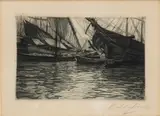 Guglielmo Baldassini, La vita nel porto (Genova), Etching