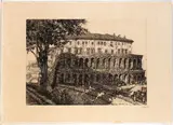 Dante Broglio, View of Theatre of Marcellus in Rome, 1934, Etching