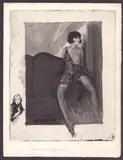Edouard Jules Chimot, Female figure, Aquatint and etching