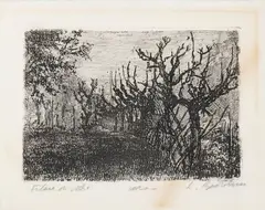 Luigi Bartolini, Filare di viti (Campagna dolce maceratese), 1914, Etching