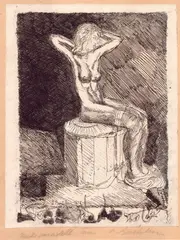 Luigi Bartolini, Model with violets on her feet, 1936, Etching on chine-collé