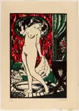 Robert Bonfils, Standing nude, 1916, Color woodcut