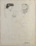 Pablo Picasso, Sculpteur et Modèle debout, 1933, Etching