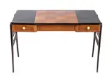 Paolo Buffa, Vanity in walnut and ebony-stained wood, with a three-part top. The central section