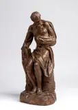 Alessandro Vittoria, Penitent Saint Jerome in terracotta, The figure is depicted with a pronounced twist of the torso and well-defined musculature