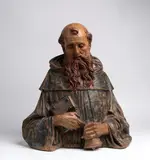 Francesco di Giorgio, Terracotta bust of Saint Anthony the Abbot, depicted in the customary Sienese iconography of the fifteenth century: the mustache