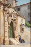 Pasquale Di Criscito, Palazzetto Zuccari in Rome, Watercolour on paper