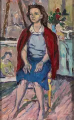 Interior scene with figure by Enrico Paulucci, 1944, offered Apr 2026