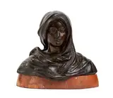 Antonio Ugo, Madonna with veil, Engraved signature on the back: Ugo