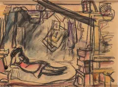 Luigi Bartolini, The painter's studio, 1956