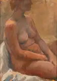Cosimo Privato, Female nude, Oil on canvas