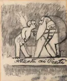 Satirical scene by Mino Maccari, offered Apr 2026
