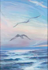 Seascape with seagulls by Elica Balla, offered Apr 2026