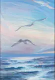 Seascape with seagulls by Elica Balla, offered Apr 2026